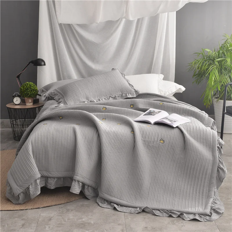 100%Cotton Blue Gray Kids Bed spread blanket Bed cover set Summer Quilt Mattress topper Pillowcase couvre lit colcha de cama
100%Cotton Blue Gray Kids Bed spread blanket Bed cover set Summer Quilt Mattress topper Pillowcase couvre lit colcha de cama