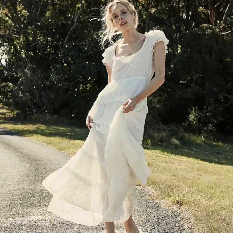TEELYNN white lace dress vintage cotton floral embroider summer dresses vacation women dresses Gypsy long dress boho vestido
TEELYNN white lace dress vintage cotton floral embroider summer dresses vacation women dresses Gypsy long dress boho vestido