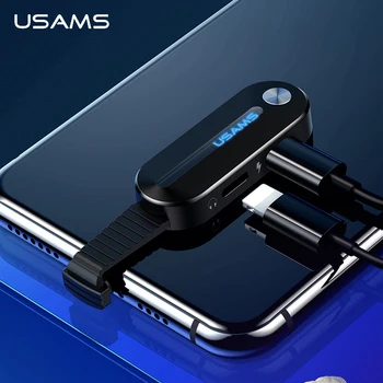 

USAMS Dual for Lightning Adapter 2 in 1 Audio Charging for iPhone X XS 7 8 Adapter for Lightning +3.5mm 2A Charging OTG Adapter