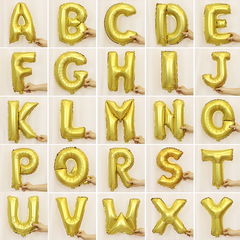 1pc Golden letter balloon A to Z capital alphabet Letter Custom DIY Name Balloons Birthday Wedding Party Decoration 17 inch
1pc Golden letter balloon A to Z capital alphabet Letter Custom DIY Name Balloons Birthday Wedding Party Decoration 17 inch