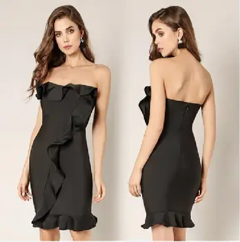 New Style Women's HL Bandage Dress Ruffles Strapless Sexy Bodycon Mini Dress Off the Shoulder Club Party Dress
New Style Women's HL Bandage Dress Ruffles Strapless Sexy Bodycon Mini Dress Off the Shoulder Club Party Dress