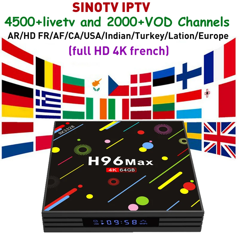 Nederland IPTV Box H96 MAX H2 4G/64G tv box android 7.1 And 1 Year SINOTV IPTV Code Europe Lation Arabic Canada USA Pakistan TV
Nederland IPTV Box H96 MAX H2 4G/64G tv box android 7.1 And 1 Year SINOTV IPTV Code Europe Lation Arabic Canada USA Pakistan TV