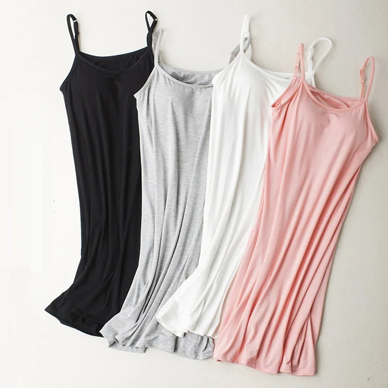 Mferlier Casual Padded Bra Dress Summer White Pink Black Gray Spaghetti Straps Dress Camisole Cotton Push Up Basic Dressas
Mferlier Casual Padded Bra Dress Summer White Pink Black Gray Spaghetti Straps Dress Camisole Cotton Push Up Basic Dressas
