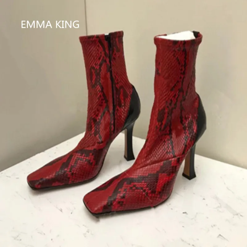 Autumn Spring Stretch Ankle Boots Women Square Toe Fashion Strange High Heel Chelsea Boots Side Zipper Party Shoes Botas Mujer
Autumn Spring Stretch Ankle Boots Women Square Toe Fashion Strange High Heel Chelsea Boots Side Zipper Party Shoes Botas Mujer