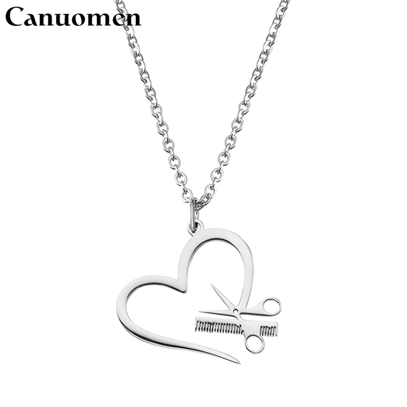 Canuomen Scissors Comb Pendant Necklace Heart-shaped Stainless Steel Silver Gold Lover Link Chain For Women Gift Charm Jewelry
Canuomen Scissors Comb Pendant Necklace Heart-shaped Stainless Steel Silver Gold Lover Link Chain For Women Gift Charm Jewelry