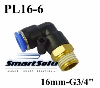 Free shipping 10 pcs/lot PL16-6 Pneumatic fitting 16mm-G3/4" , pipe fittings