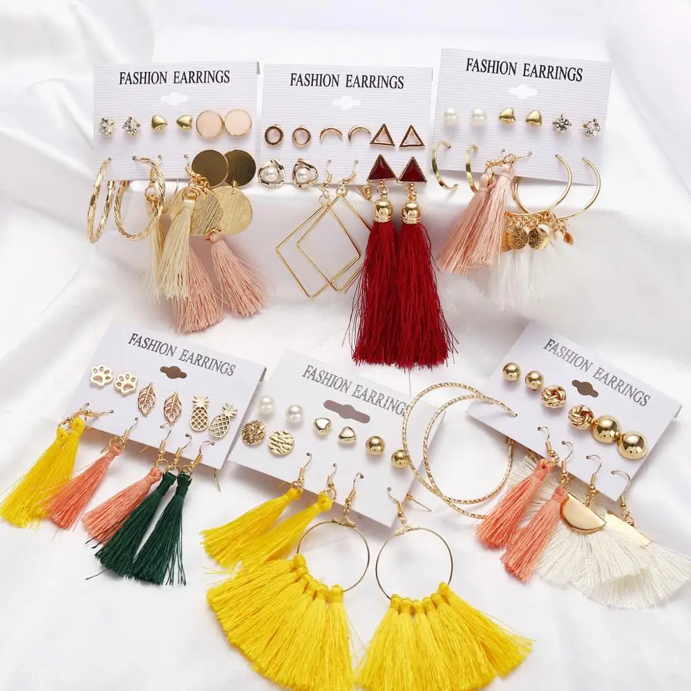 6pcs/set Vintage Geometric Tassel Dangle Drop Earrings sets For Women Leaf Heart Flower Statement Drop Earring Brincos Jewelry
6pcs/set Vintage Geometric Tassel Dangle Drop Earrings sets For Women Leaf Heart Flower Statement Drop Earring Brincos Jewelry