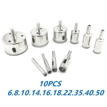 6-50mm Diamond Coated Core Hole Saw Drill Bits Tool Cutter For Tiles Marble Ceramic Glass Granite Drilling 10PCS/set 
6-50mm Diamond Coated Core Hole Saw Drill Bits Tool Cutter For Tiles Marble Ceramic Glass Granite Drilling 10PCS/set