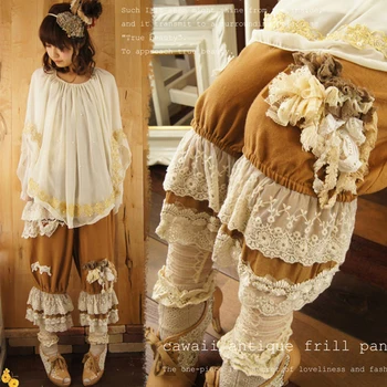 Japanese Mori Girl Cute Pants Women Floral Appliques Lace Up Wide Leg Loose Cotton And Linen Ruffle Female Vestido Trousers V209
Japanese Mori Girl Cute Pants Women Floral Appliques Lace Up Wide Leg Loose Cotton And Linen Ruffle Female Vestido Trousers V209