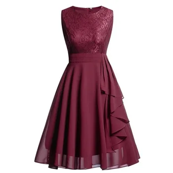 Chiffon Lace Dress Women A-Line Lace Bow Summer Stylish Chiffon Patchwork Sleeveless Elegant Vintage Dress 2019 Prom Graduation
Chiffon Lace Dress Women A-Line Lace Bow Summer Stylish Chiffon Patchwork Sleeveless Elegant Vintage Dress 2019 Prom Graduation