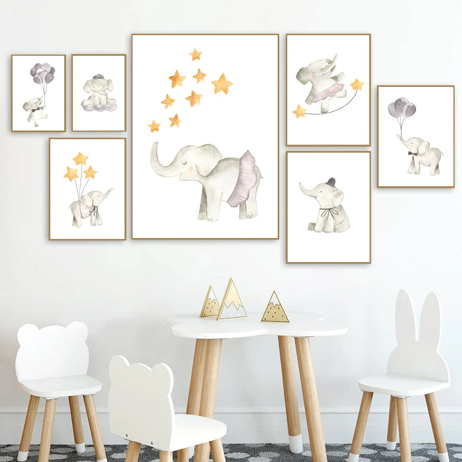 Animals Elephant star Balloon Nursery Art Print Wall Art Canvas Painting Nordic Poster Wall Pictures Baby Girl Boy Room Decor
Animals Elephant star Balloon Nursery Art Print Wall Art Canvas Painting Nordic Poster Wall Pictures Baby Girl Boy Room Decor