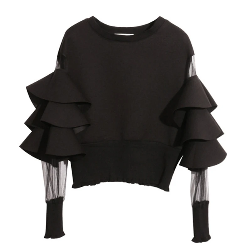 HIGH QUALITY New 2017 Fall Winter Designer Sweatshirt Women's Cascading Ruffle Sleeve Pullover Sweatshirt
HIGH QUALITY New 2017 Fall Winter Designer Sweatshirt Women's Cascading Ruffle Sleeve Pullover Sweatshirt