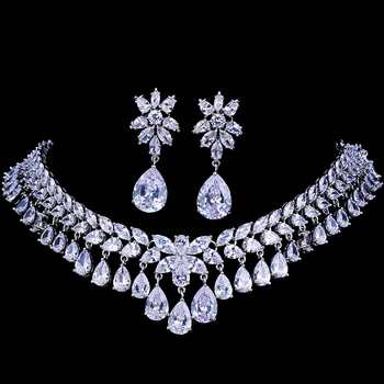 Emmaya Luxury Cubic Zirconia Bridal Jewelry Sets Tear Drop Crystal Rhinestone Party Wedding Jewelry Necklace Sets
Emmaya Luxury Cubic Zirconia Bridal Jewelry Sets Tear Drop Crystal Rhinestone Party Wedding Jewelry Necklace Sets
