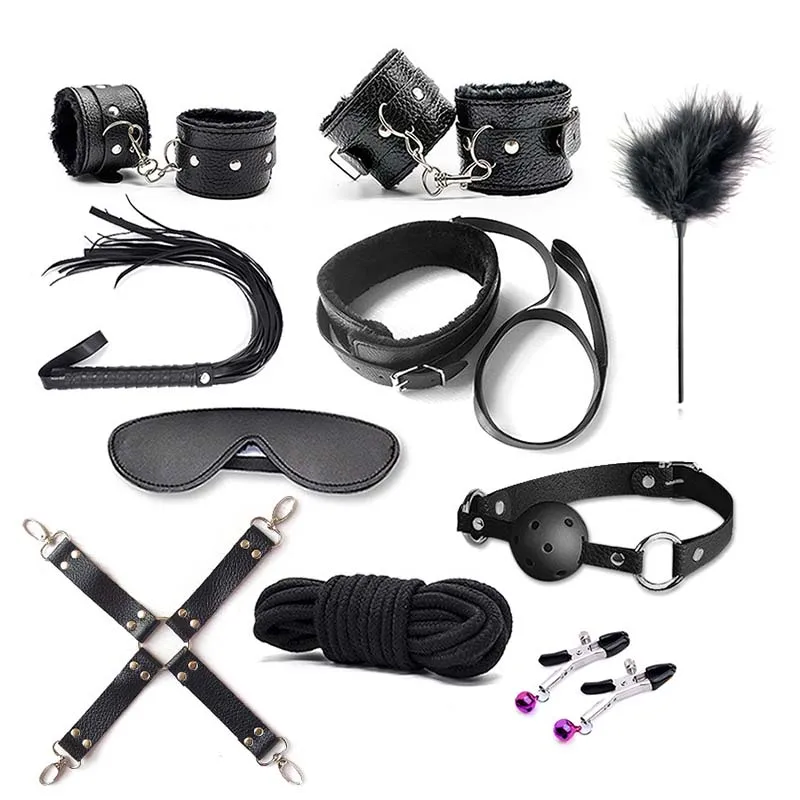10PCS Handcuffs Whip Collar mouth gag Nipple Clamp Adult Toy Game for couples Bondage Restraint Wedding Party DIY Decoration
10PCS Handcuffs Whip Collar mouth gag Nipple Clamp Adult Toy Game for couples Bondage Restraint Wedding Party DIY Decoration