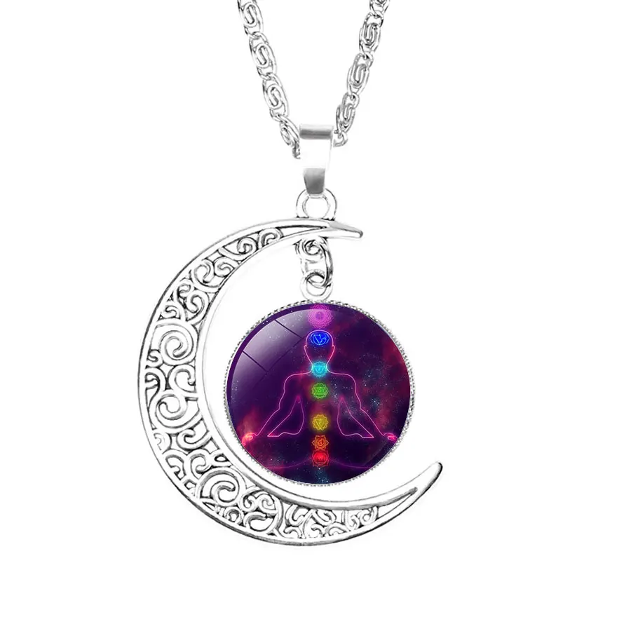 NingXiang Women Religious Ornaments Yoga Seven Chakras Reiki Healing Spiritual Moon Choke Necklace Silver Color Chain Necklace
NingXiang Women Religious Ornaments Yoga Seven Chakras Reiki Healing Spiritual Moon Choke Necklace Silver Color Chain Necklace