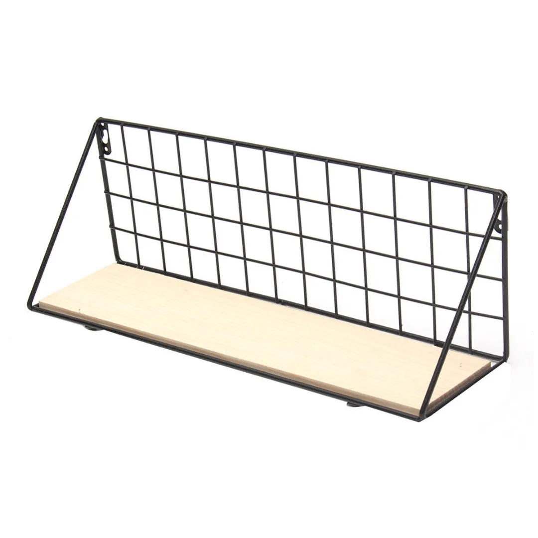Hot Wooden Iron Storage Holders Home Storage Shelf Wall Hanging Storage Box Flower Pots Book Storage Racks Decoration Organizer