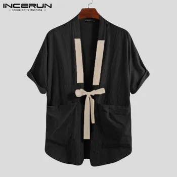 INCERUN 2020 Chinese Style Vintage Men Shirt Kimono Pockets Cotton Half Sleeve Loose Tops Patchwork Men Casual Shirts Streetwear
INCERUN 2020 Chinese Style Vintage Men Shirt Kimono Pockets Cotton Half Sleeve Loose Tops Patchwork Men Casual Shirts Streetwear