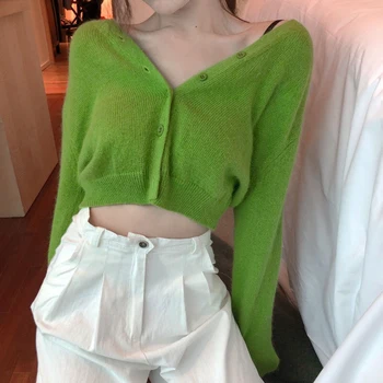 thin Knitted Sweater Coat Long Sleeve Casual V-Neck solid color green Cardigans womens (R1274)
thin Knitted Sweater Coat Long Sleeve Casual V-Neck solid color green Cardigans womens (R1274)