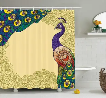 Animal Shower Curtain Artistic Design Embellished Peacock Figure Colorful Ornate Feathers Exotic Framework Fabric Bathroom
Animal Shower Curtain Artistic Design Embellished Peacock Figure Colorful Ornate Feathers Exotic Framework Fabric Bathroom