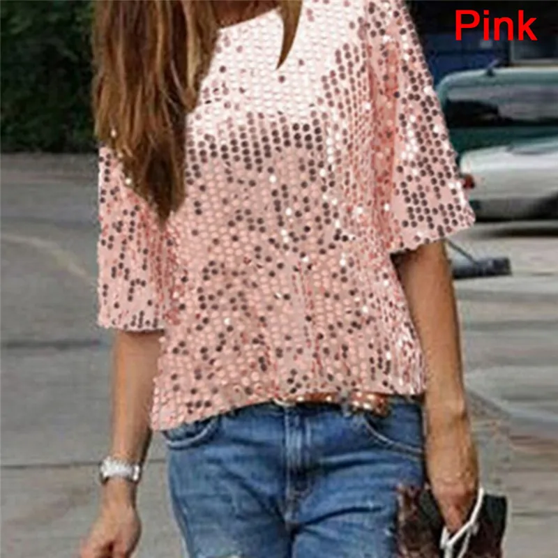 Fashion Women Ladies Sexy Sequin Top T Shirts Party Streetwear Summer Casual Loose Tees
Fashion Women Ladies Sexy Sequin Top T Shirts Party Streetwear Summer Casual Loose Tees
