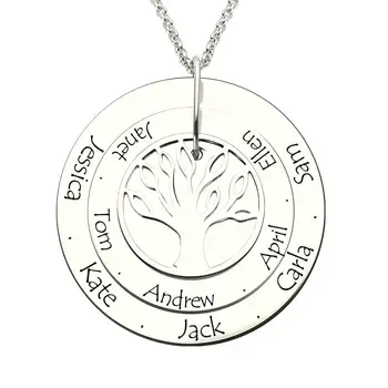 Wholesale Personalized Family Tree Necklace Engraved Silver Disc with Names Hand Stamped Layered Family Tree Disc Necklace 
Wholesale Personalized Family Tree Necklace Engraved Silver Disc with Names Hand Stamped Layered Family Tree Disc Necklace