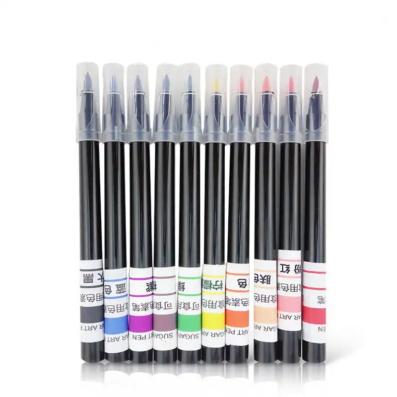 10pcs Set Edible Pigment Pen Brush Food Color Pen For Drawing