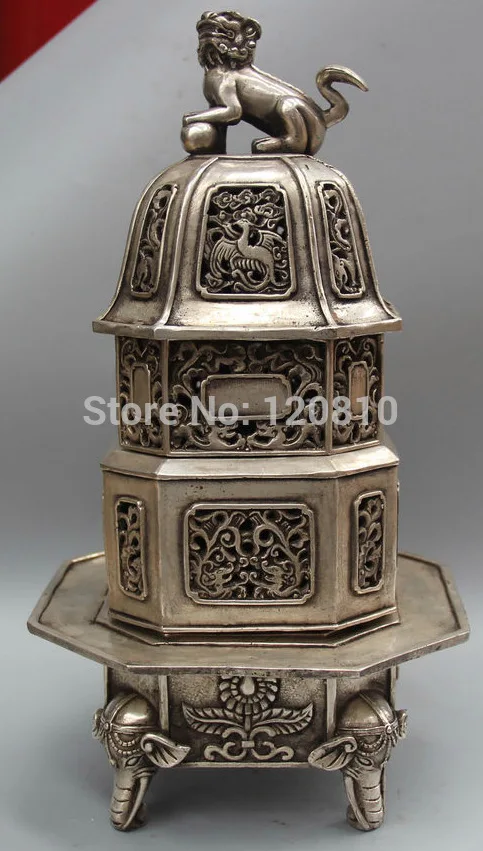 13" Marked China Dynasty Silver 4 Foot Elephant Head Lion Incense Burner Censer statue
13" Marked China Dynasty Silver 4 Foot Elephant Head Lion Incense Burner Censer statue