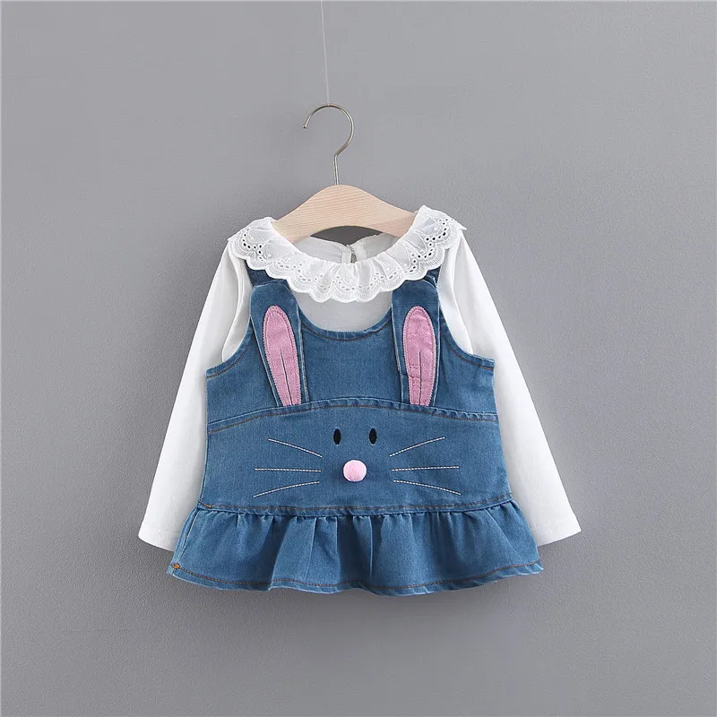 Spring new 2019 baby girl long-sleeved T-shirt denim strap two-piece baby ruffled cute dress
Spring new 2019 baby girl long-sleeved T-shirt denim strap two-piece baby ruffled cute dress