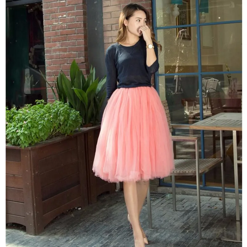 Fashion Women Skirts Saias Tulle Skirt 7 layers Solid Color match High Waisted Tutu Skirts Women Pleated Skirt
Fashion Women Skirts Saias Tulle Skirt 7 layers Solid Color match High Waisted Tutu Skirts Women Pleated Skirt