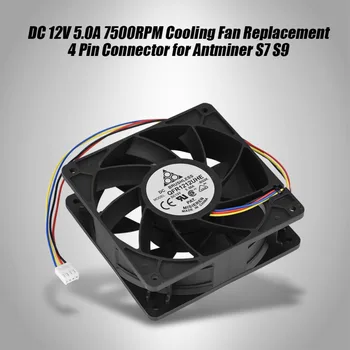 DC 12V 5.0A 7500RPM Cooling Fan Replacement 4 Pin Connector for Antminer S7 S9 
DC 12V 5.0A 7500RPM Cooling Fan Replacement 4 Pin Connector for Antminer S7 S9