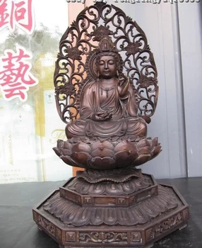 22"Tibet Pure Bronze Copper lotus flower Sit Bodhisattva Kwan-Yin Buddha Statue
22"Tibet Pure Bronze Copper lotus flower Sit Bodhisattva Kwan-Yin Buddha Statue