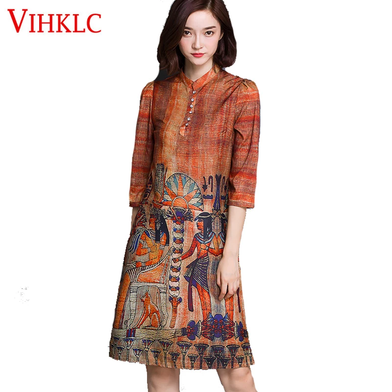 VIHKLC 2017 New Fashion casual Summer dress Vintage print party vestidos Elegant Slim women dress Plus size women clothing AY37
VIHKLC 2017 New Fashion casual Summer dress Vintage print party vestidos Elegant Slim women dress Plus size women clothing AY37
