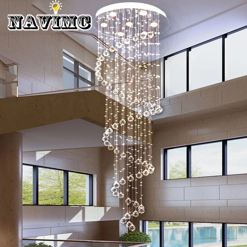 Luxury Spiral Crystal Long Chandelier for Loft Stair Lighting Living Room Hotel Hall
Luxury Spiral Crystal Long Chandelier for Loft Stair Lighting Living Room Hotel Hall