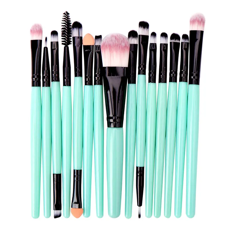 

Makeup Brush Set Powder Foundation Eyeshadow Eyebrow Blush Brush 4 Colors 15Pcs Eyeliner Lip Eye Cosmetic Make up Brushes