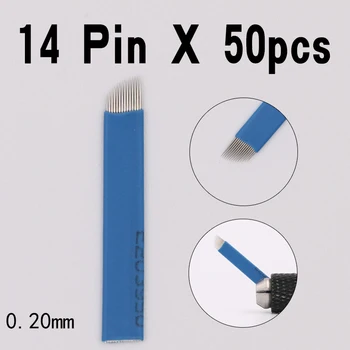 50 PCS Blue 14-Pin Permanent Makeup Manual Eyebrow Tattoo Needles Blade for 3D Embroidery Microblading Tattoo Pen Machine
50 PCS Blue 14-Pin Permanent Makeup Manual Eyebrow Tattoo Needles Blade for 3D Embroidery Microblading Tattoo Pen Machine