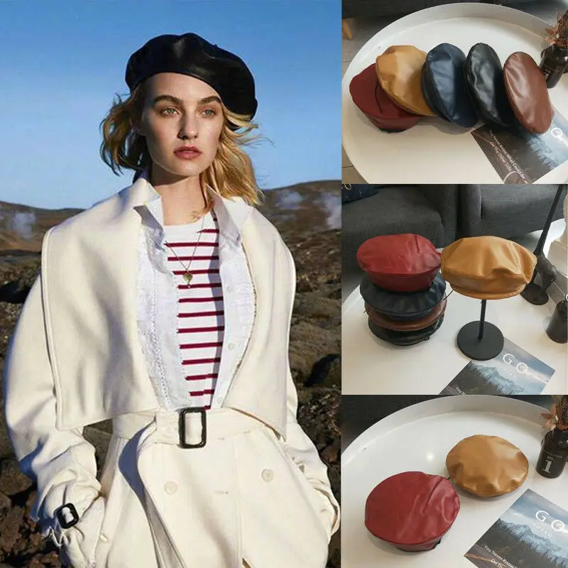 New Beret Cap Fashion Women Casual PU Leather Beret Hat For Women Autumn Winter Retro Beanie Caps Hot
New Beret Cap Fashion Women Casual PU Leather Beret Hat For Women Autumn Winter Retro Beanie Caps Hot