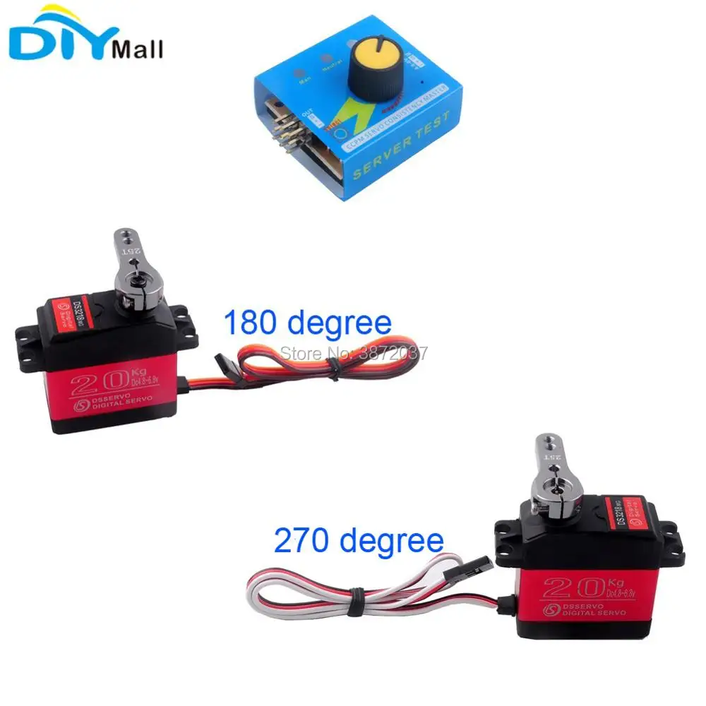 DS3218 20kg Full Metal Gear Digital 180 270 Degree Servo 25T Servo Arm Servo Motor Tester for RC Toy Car
DS3218 20kg Full Metal Gear Digital 180 270 Degree Servo 25T Servo Arm Servo Motor Tester for RC Toy Car
