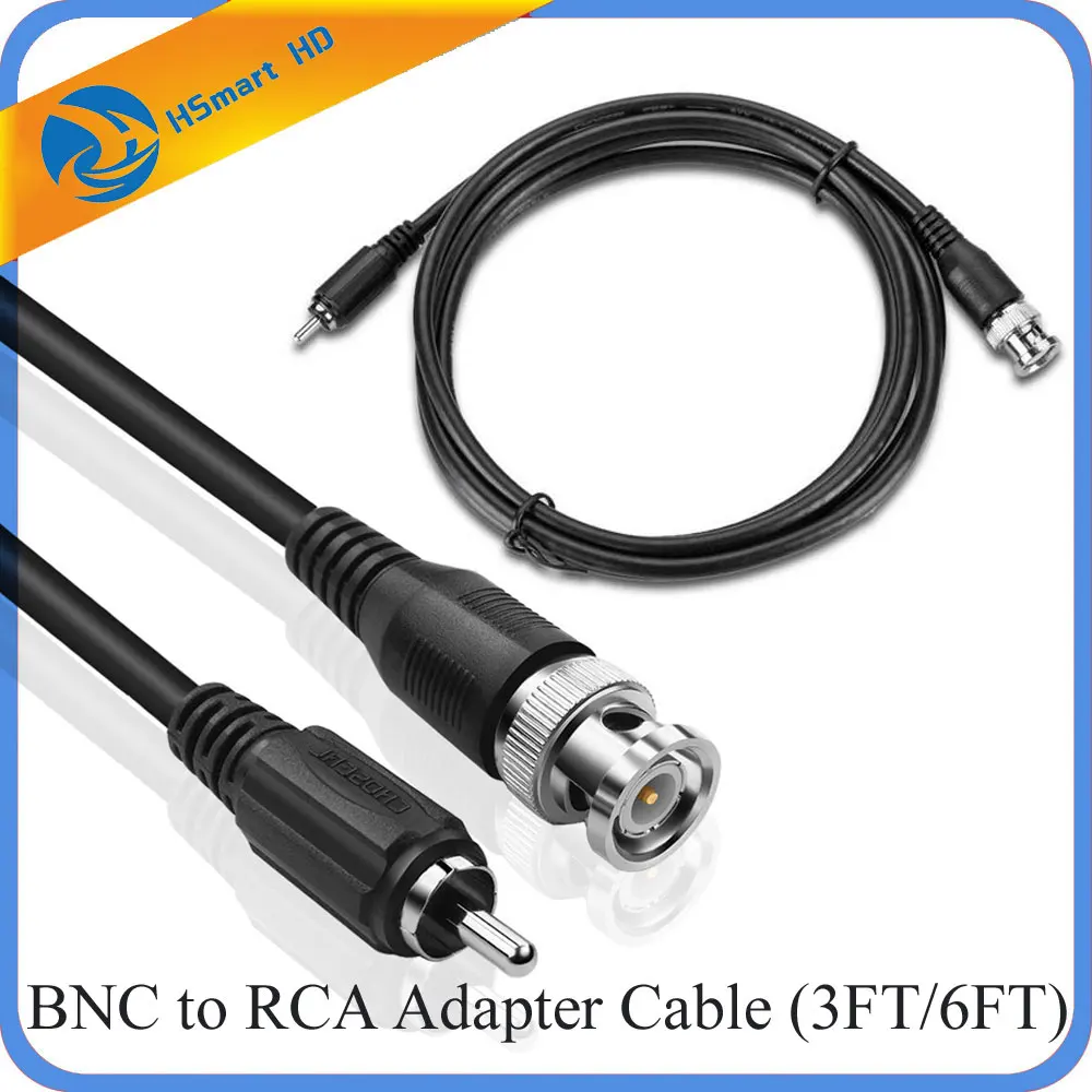 BNC to RCA Adapter Cable (3FT/6FT) BNC Male To RCA Male RG59U Coaxial Connector for Security CCTV Analog camera DVR Systems
BNC to RCA Adapter Cable (3FT/6FT) BNC Male To RCA Male RG59U Coaxial Connector for Security CCTV Analog camera DVR Systems