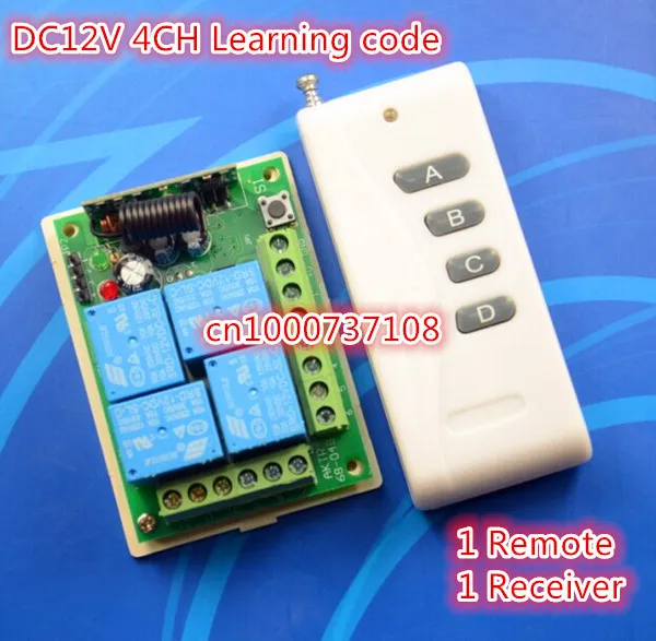 4CH Wireless Remote Control Switch DC 12V Receiver and Transmitter Home Automation Kit 315mhz /433.92mhz
4CH Wireless Remote Control Switch DC 12V Receiver and Transmitter Home Automation Kit 315mhz /433.92mhz