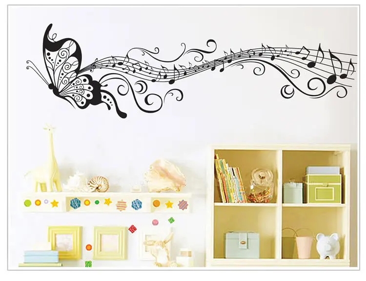 Black Music Butterfly Wall Decor Stave Note Wall Stickers PVC Wall Decals/Adhesive Vinyl Home Decoration for Kids Room Removable
Black Music Butterfly Wall Decor Stave Note Wall Stickers PVC Wall Decals/Adhesive Vinyl Home Decoration for Kids Room Removable