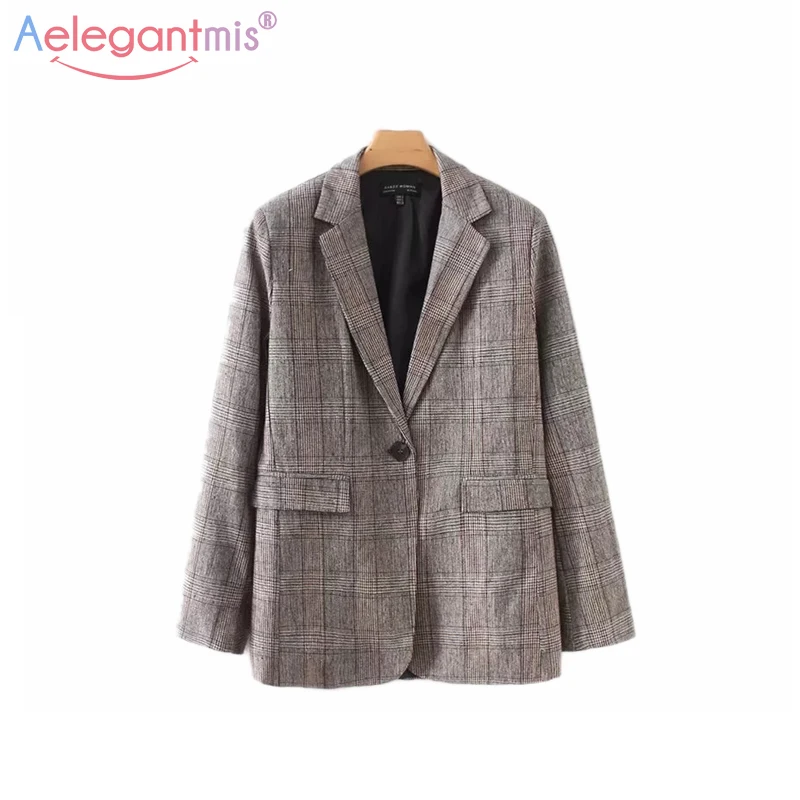 Aelegantmis Office Lady Slim Casual Blazer Women Notched Long Sleeve Single Button Blazers Ladies Autumn Pockets Coats Outerwear
Aelegantmis Office Lady Slim Casual Blazer Women Notched Long Sleeve Single Button Blazers Ladies Autumn Pockets Coats Outerwear