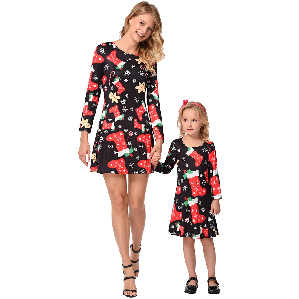 Girls Dress 2019 Christmas New Europe and America Women's Print Parent-child Cartoon Milk Long Sleeve Dress
Girls Dress 2019 Christmas New Europe and America Women's Print Parent-child Cartoon Milk Long Sleeve Dress