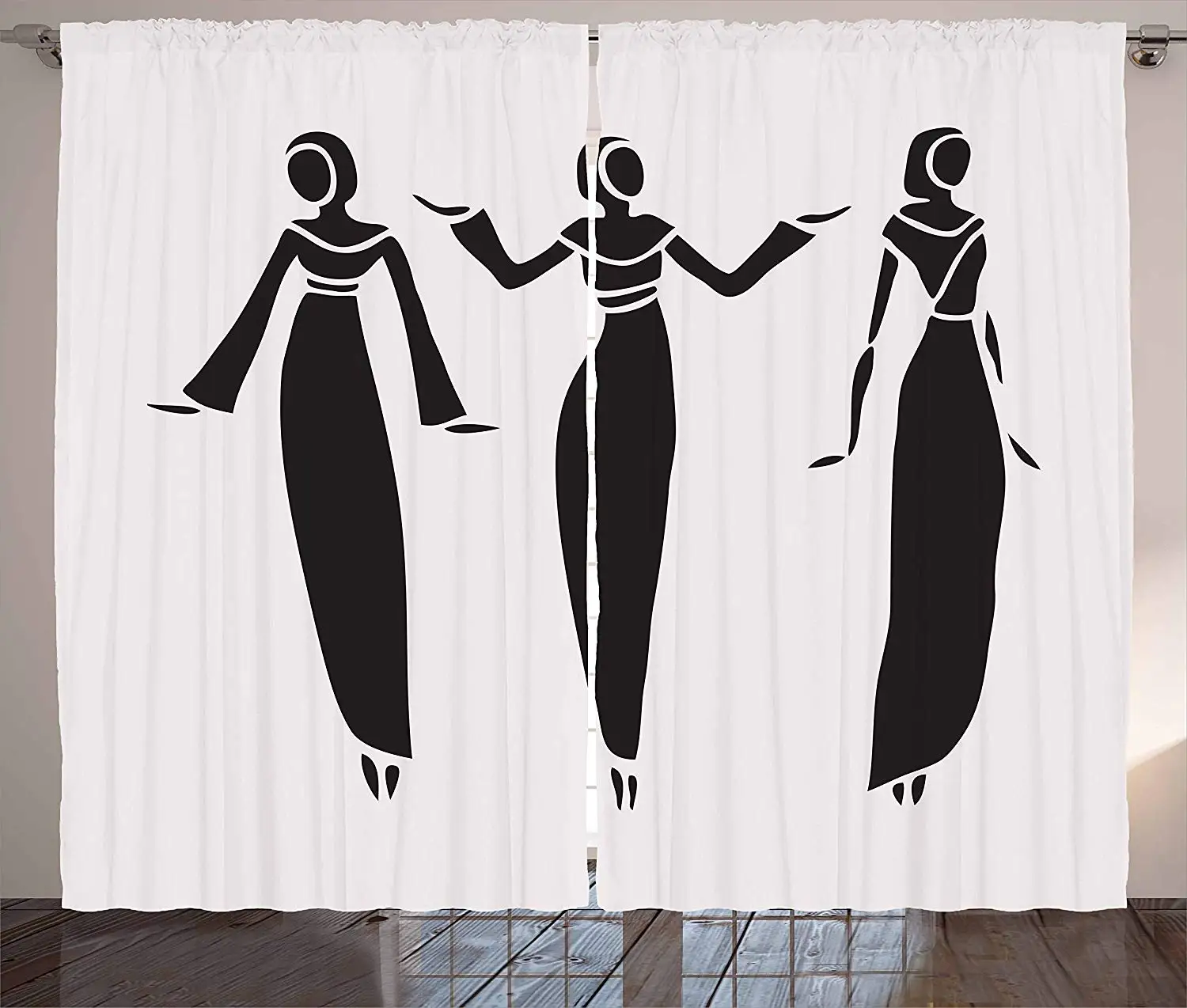 Ethnic Curtains Middle Eastern Woman Figure in Hijab Cultural Authentic Arabesque Girl Illustration Living Room Window Drapes
Ethnic Curtains Middle Eastern Woman Figure in Hijab Cultural Authentic Arabesque Girl Illustration Living Room Window Drapes