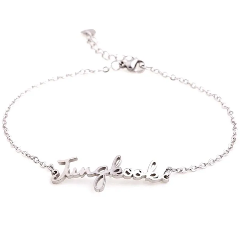 Silver Color Steel Bracelet KPOP Bangtan Boys Charm Letters Bracelets Bangle Fans Simple Fashion Jewelry Gift
Silver Color Steel Bracelet KPOP Bangtan Boys Charm Letters Bracelets Bangle Fans Simple Fashion Jewelry Gift
