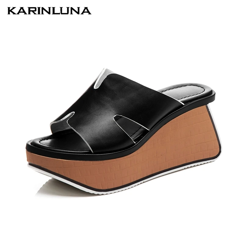 KarinLuna 2019 genuine leather women shoes leisure fashion wedge high heels summer slippers shoes woman
KarinLuna 2019 genuine leather women shoes leisure fashion wedge high heels summer slippers shoes woman