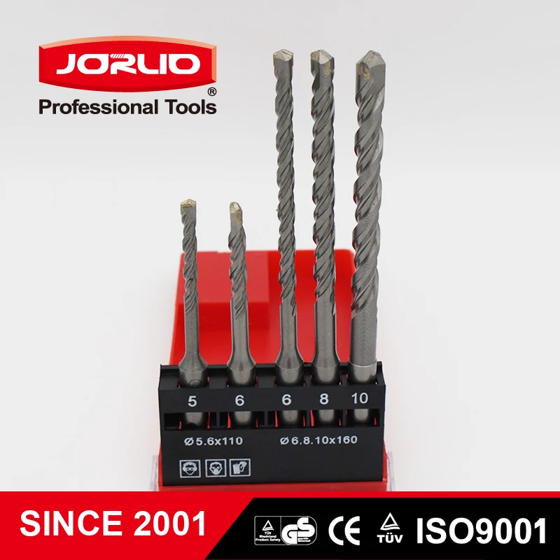 Jorlio Electric hammer twist drill bit 5PCS 5MM-10MM SDS Plus Drill bit U Groove YG8C Alloy For concrete wall brick
Jorlio Electric hammer twist drill bit 5PCS 5MM-10MM SDS Plus Drill bit U Groove YG8C Alloy For concrete wall brick