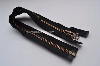 8 bronze single-head open tail black belt YKK metal zipper clothing cardigan front placket with
8 bronze single-head open tail black belt YKK metal zipper clothing cardigan front placket with