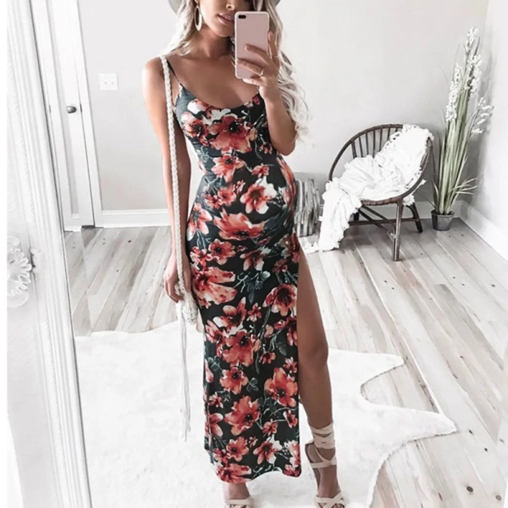 Maternity Dresses Sleeveless Sling High split Pregnant Maternity Floral Print Beach Fork Opening Backless Sexy Dress Party Dress
Maternity Dresses Sleeveless Sling High split Pregnant Maternity Floral Print Beach Fork Opening Backless Sexy Dress Party Dress