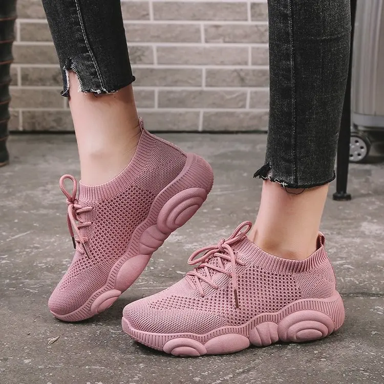 Socks Thick Bottom Sneakers Platform Trainers White Pink Black Breathable Mesh Knitting Flats Casual Shoes Women Basket Femme
Socks Thick Bottom Sneakers Platform Trainers White Pink Black Breathable Mesh Knitting Flats Casual Shoes Women Basket Femme