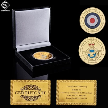 Luxembourg Royal Air Force Military Commemorative Gold Challenge Round Coin W/ Decorative Box 
Luxembourg Royal Air Force Military Commemorative Gold Challenge Round Coin W/ Decorative Box